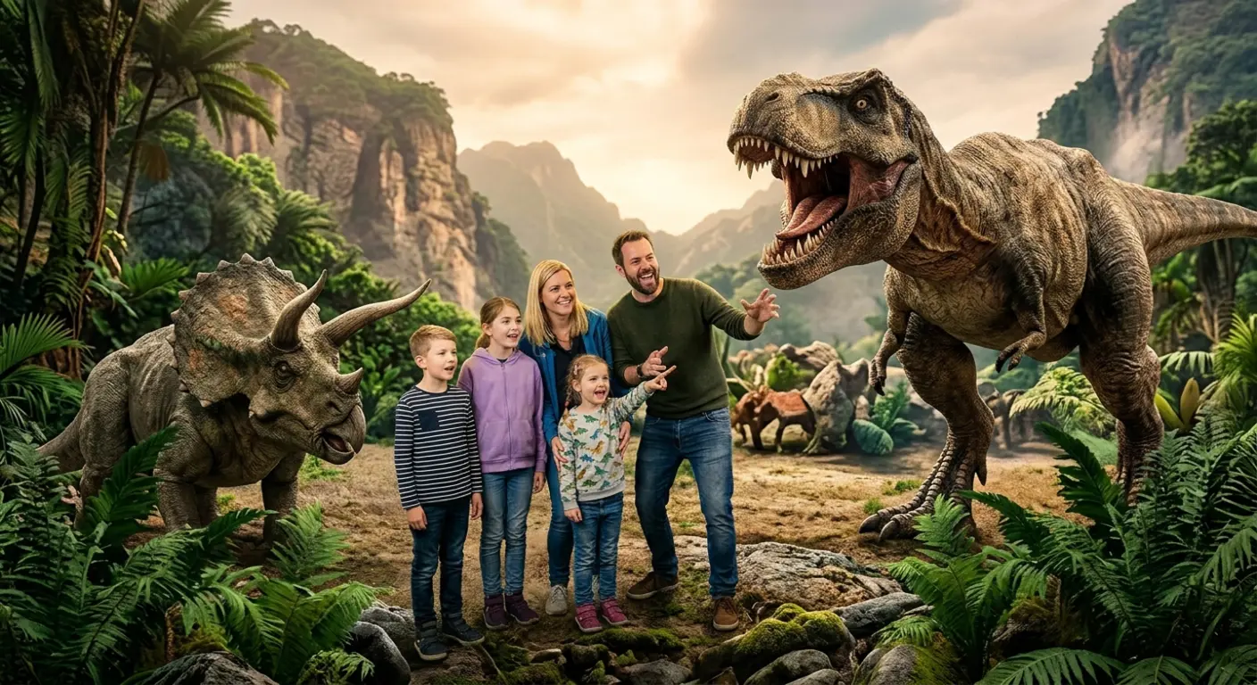 GreenScreen-Fotoerlebnis mit Dinosauriern